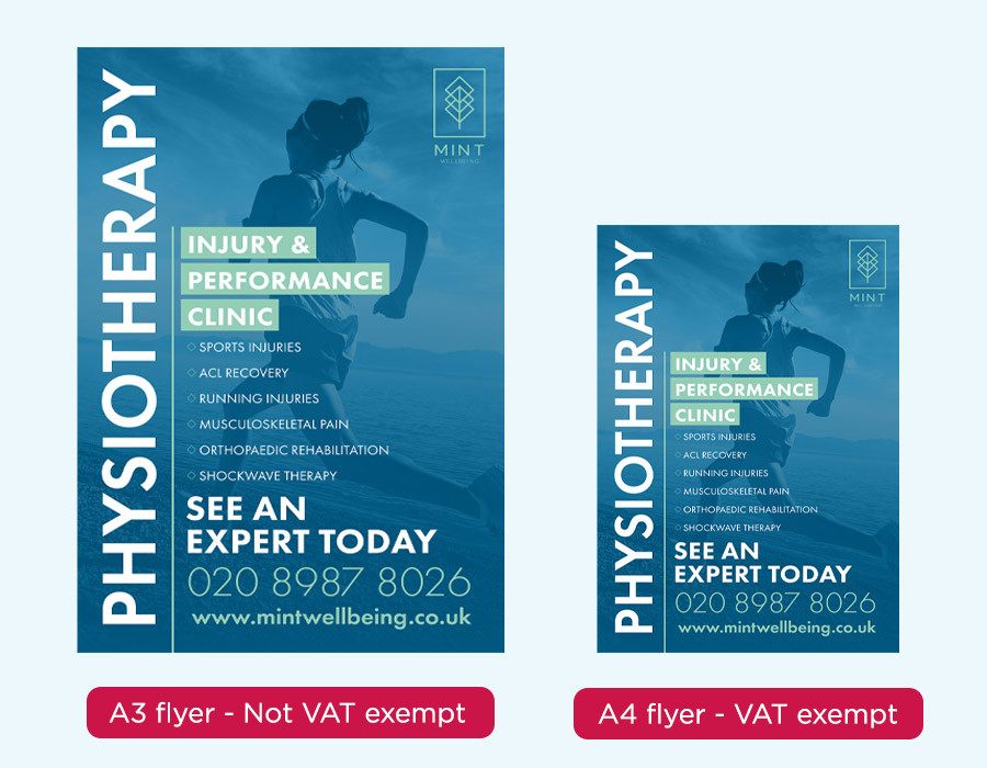 An A3 flyer and an A4 flyer with the same artwork