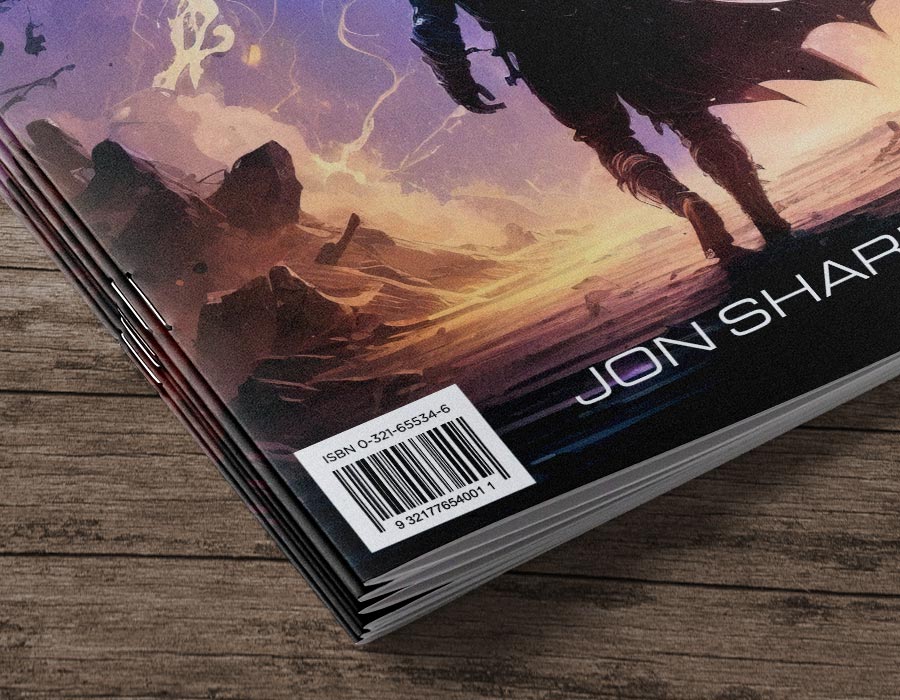 ISBN and barcode on a printed booklet