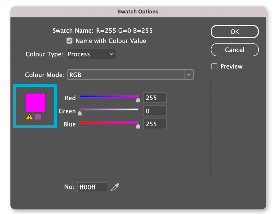 Choosing colours in Adobe creative tools